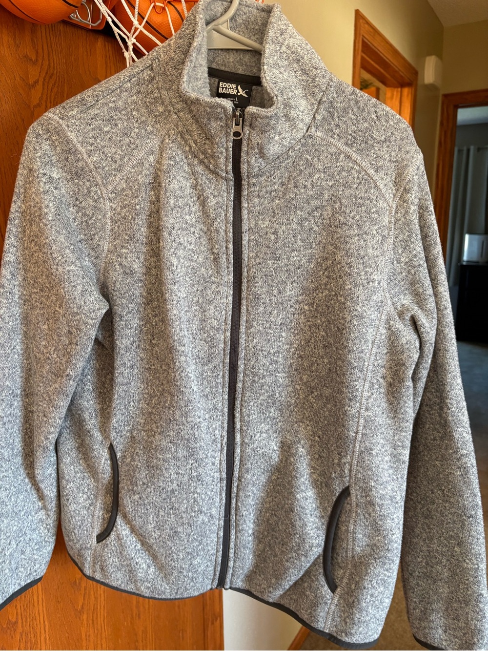 Eddie Bauer Women’s Gray Full-Zip Utility Fleece Jacket